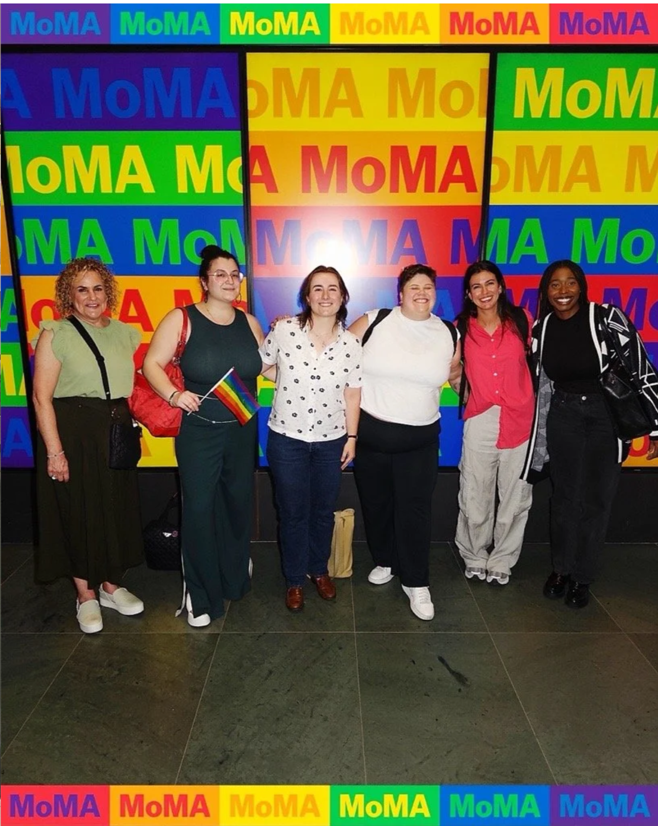 OpAD Media team visiting MoMA during a company culture NYC Pride event supporting LGBTQIA+ community, rights, art, music, and culture